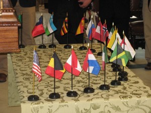flags at reception