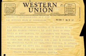 Pearl Harbor telegram to Gov. Langlie