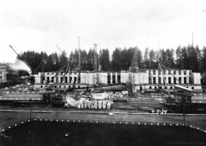 The Washington Legislative Building during construction, April 3, 1924