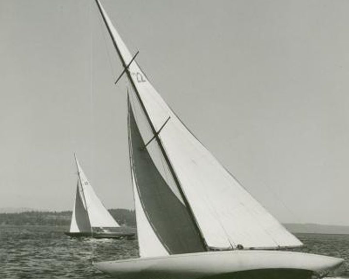 1960 photo of sailboats on Lake Washington.