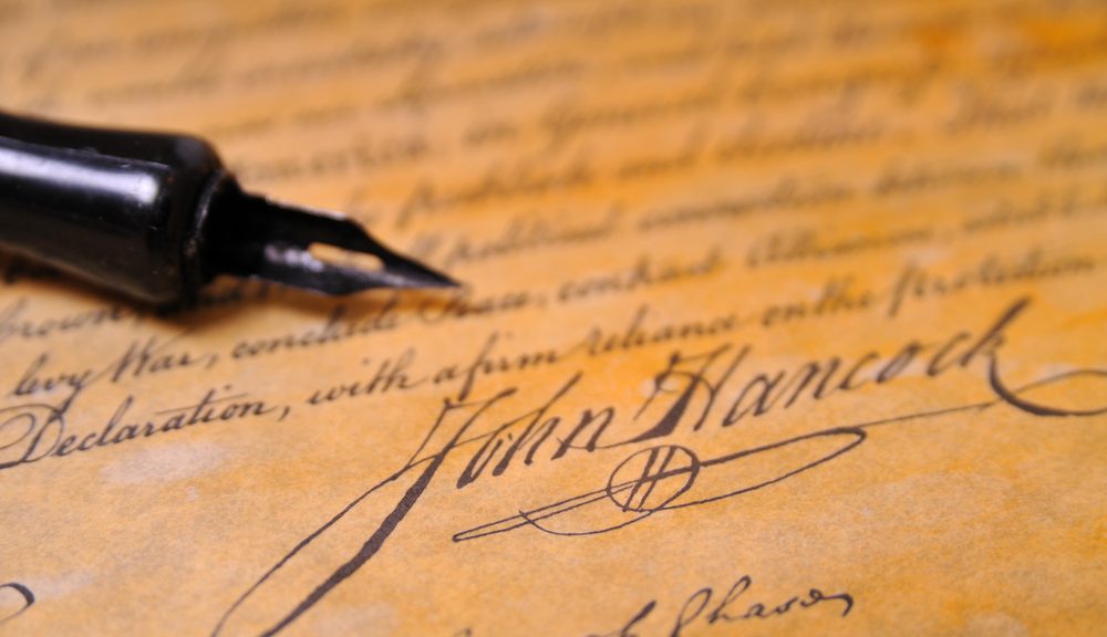 John Hancock's Declaration of Independence signature