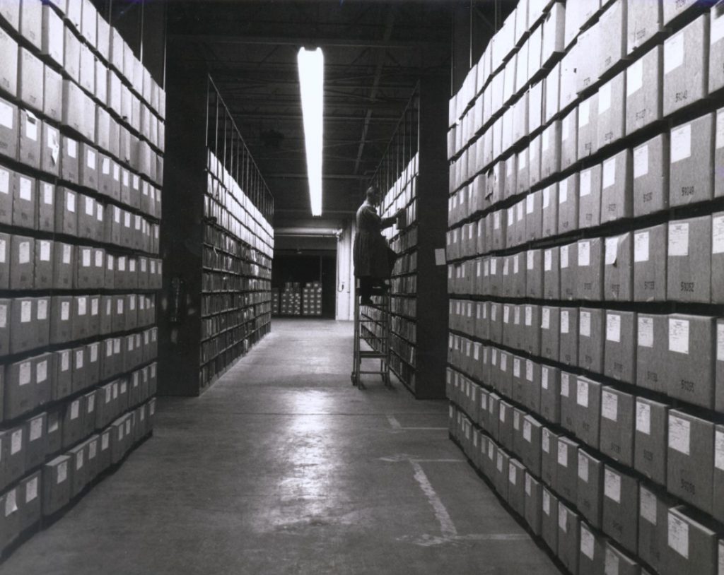 Seattle Federal Records Center, c. 1970. State Library Photograph Collection, 1851-1990. Washington State Archives.