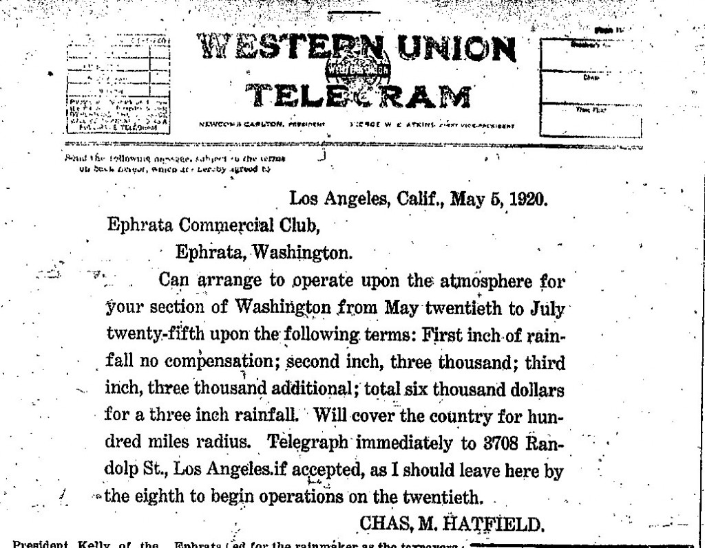 Telegram from Hatfield