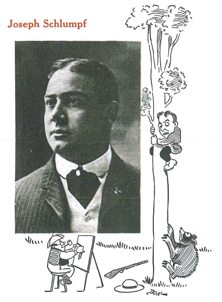 Portrait of Schlumpf from The Cartoon : a Reference Book of Seattle’s Successful Men (1911)