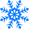Illustration of a blue snowflake.