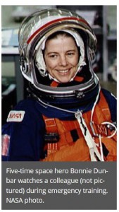 Photo of Bonnie Dunbar, astronaut, from the book An adventurous mind, Bonnie Dunbar: The oral history of Washington’s first woman astronaut