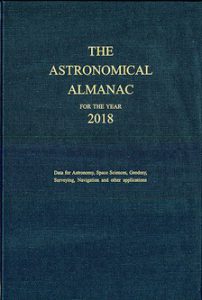 Cover of Astronomical Almanac 2018